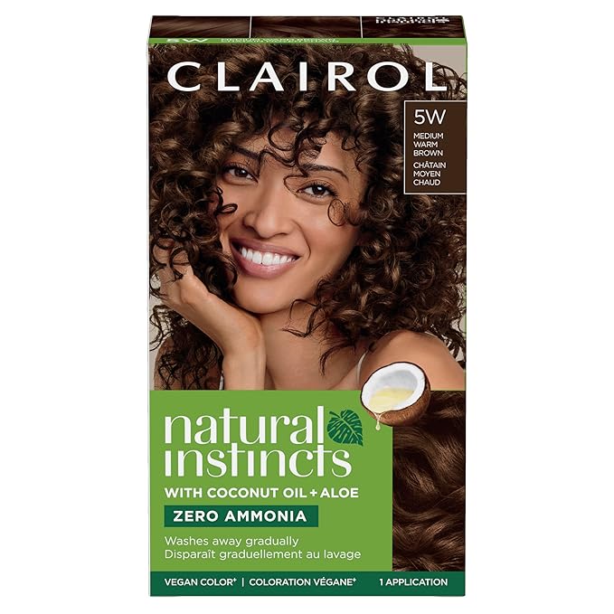 Clairol Natural Instincts Demi-Permanent Hair Dye, 5W Medium Warm Brown Hair Color, Pack of 1-VivaGrace Women