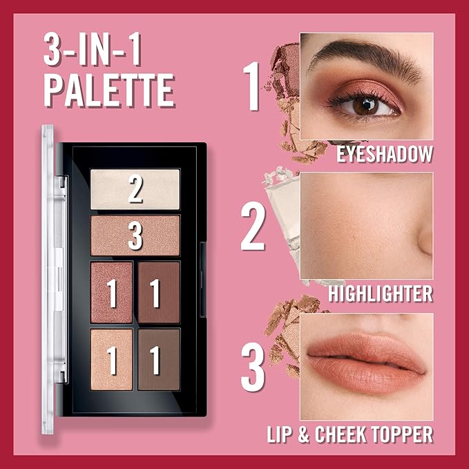 Rimmel Mini Power Palette Eye, Lip & Cheek Make-up Palette - 002 Sassy-VivaGrace Women