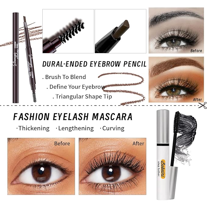 Makeup Set Kit for Women Full Kit, Makeup Gift for Makeup Beginner, Eyeshadow Foundation Face Primer Brush 3 in 1 Palette Lip Gloss, Eyebrow Soap Mascara Eyeliner cosmetic bag-VivaGrace Women