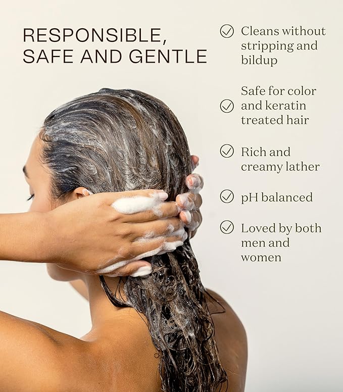 Non Toxic Vegan Shampoo with Organic Ingredients, Apple Cider Vinegar & Tea Tree Oil - Sulfate Free, Color Safe, Paraben Free, Gluten Free, Cruelty Free, pH Balanced-VivaGrace Women