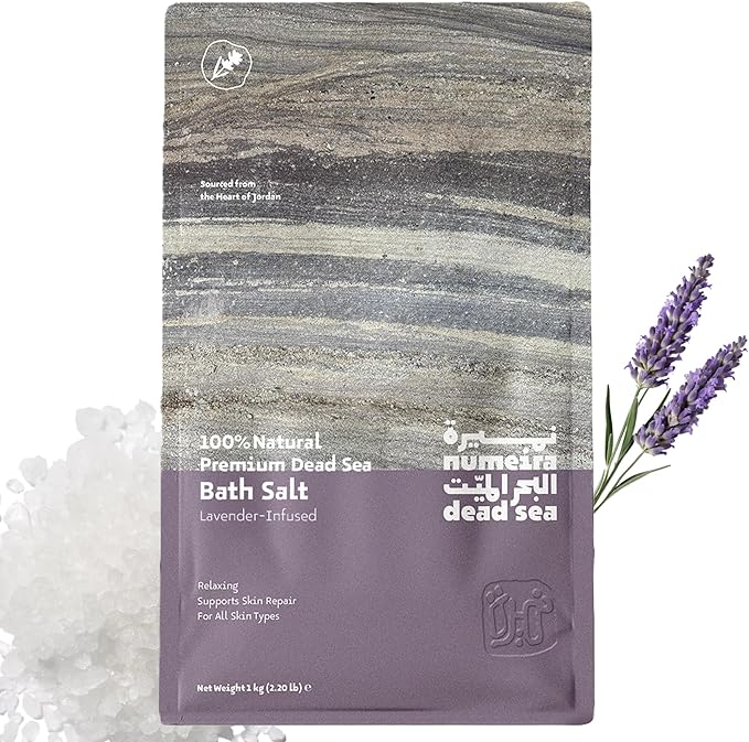 Dead Sea Salts for Soaking - Relaxing Salt Bath Soak for Body Rejuvenation - Natural Mineral Salts - Coarse Dead Sea Salt Bath Salts for Women & Men w/Lavender Infused Essential Oil (2.2lb)-VivaGrace Women