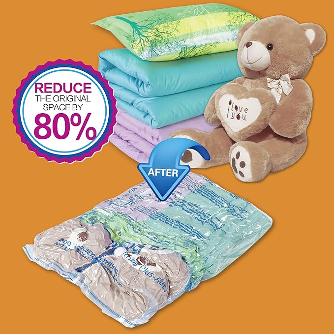 XXL Jumbo 47''X35'' Vacuum Storage Space Saver Bags Extra Large for Blanket, Bedding, Comforters (8 Pack)-VivaGrace Women