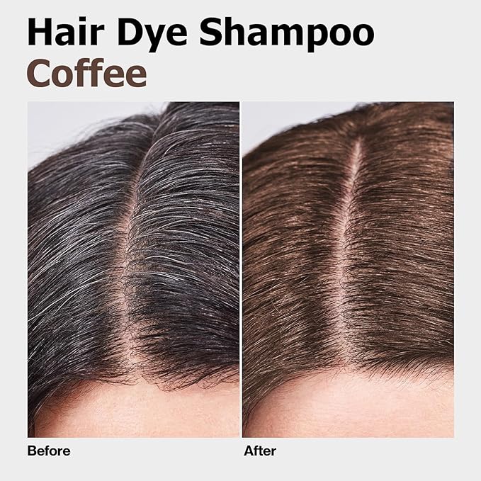 Hair Dye Shampoo, Gray Hair Coverage Dye Shampoo, Hair Color Shampoo for All Hair Types, Champu Para Canas, Suitable for Home and Salon (Coffee)-VivaGrace Women