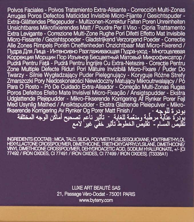 By Terry Hyaluronic Tinted Hydra-Powder, Non-Drying Loose Face Setting Powder, Blur Imperfections & Mattify, Dark, 0.35 oz-VivaGrace Women