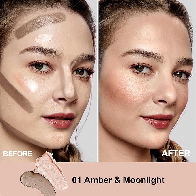 FV Cool Toned Contour Stick, Double-ended Contour and Highlighter Stick, Long Lasting & Lightweight Contour Stick Makeup with Natural Finish, Waterproof and Creamy Texture for Face Shaping, 01-VivaGrace Women