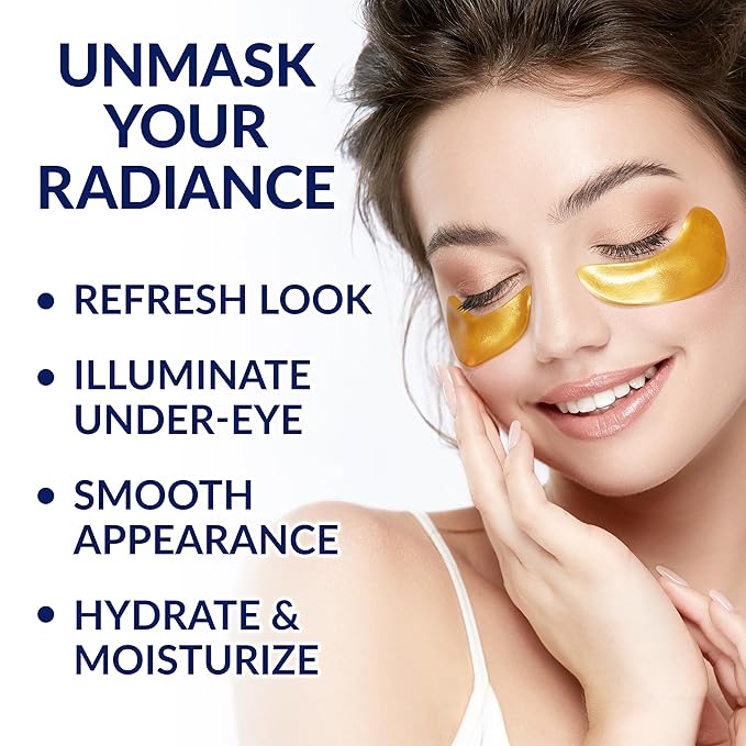 Stylia Under Eye Patches for Puffy Eyes and Dark Circles (20 Pairs) - 24k Gold Under Eye Mask with Vitamin C, Hyaluronic Acid, Pearl Extract - Eye Masks for Dark Circles and Puffiness-VivaGrace Women