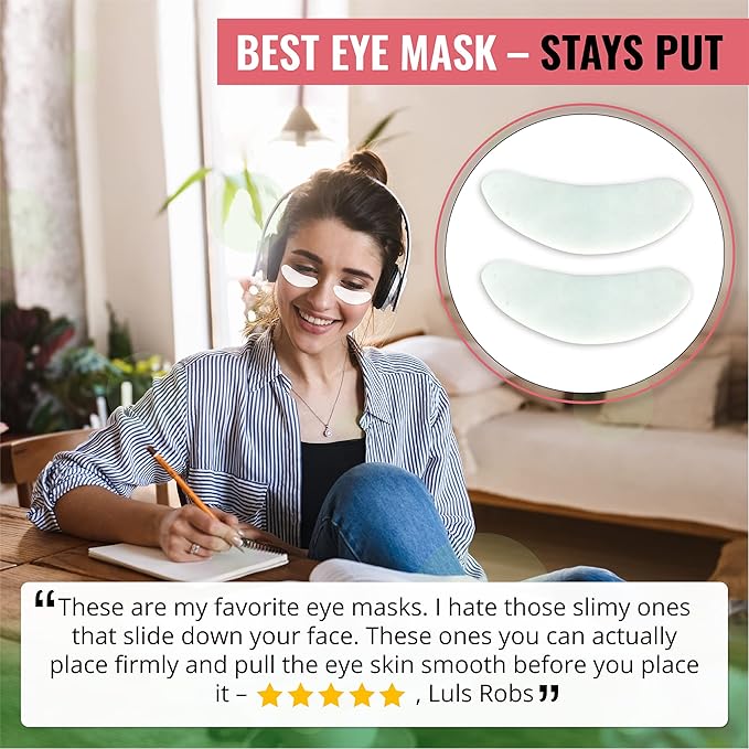 Under Eye Patches for Dark Circles and Puffiness (20 Pairs) - Korean Skin Care Caffeine Collagen Eye Patches for Puffy Eyes -Hydrogel Eye Patch - Under Eye Mask - Aloe Vera Rose Green Tea Gel Eye Pads-VivaGrace Women