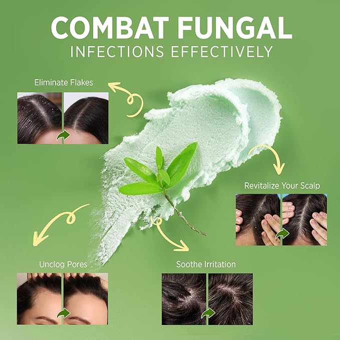 Roycederm Tea Tree Scalp Scrub: Anti Fungal Pre Shampoo, Itchy Relief Scalp Treatment for Dandruff, Psoriasis & Seborrheic Dermatitis - Gently Exfoliator, Relieves Dryness, Promotes Hair Growth-VivaGrace Women