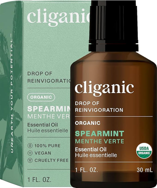 Cliganic Organic Spearmint Essential Oil, 1oz - 100% Pure Natural Undiluted, for Aromatherapy | Non-GMO-VivaGrace Women