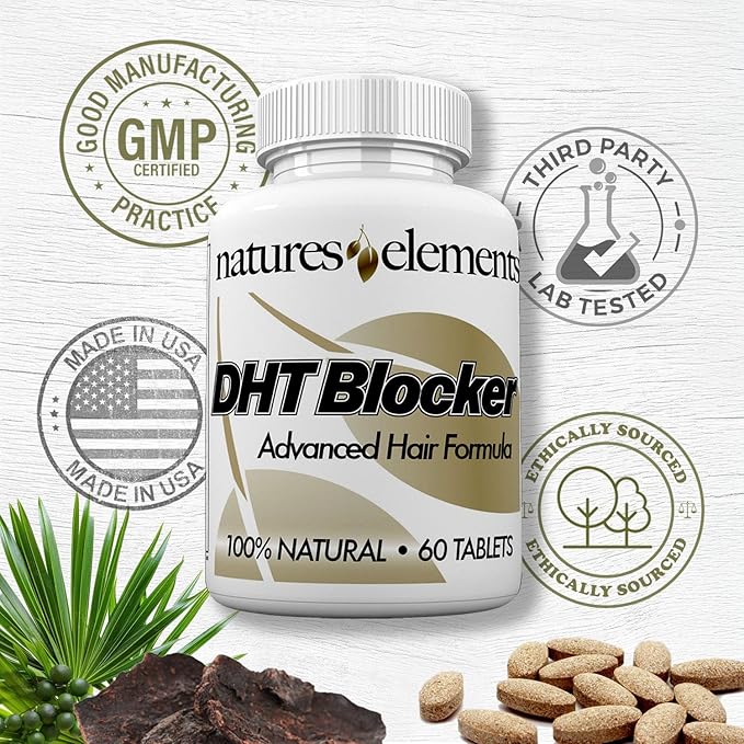 Natures Elements DHT Blocker – Herbal Formula with Saw Palmetto, Fo-Ti & Beta-Sitosterol – Supports Hair Regrowth & Gray Hair Reversal – 60 Tablets – Non-GMO, Vegetarian-VivaGrace Women