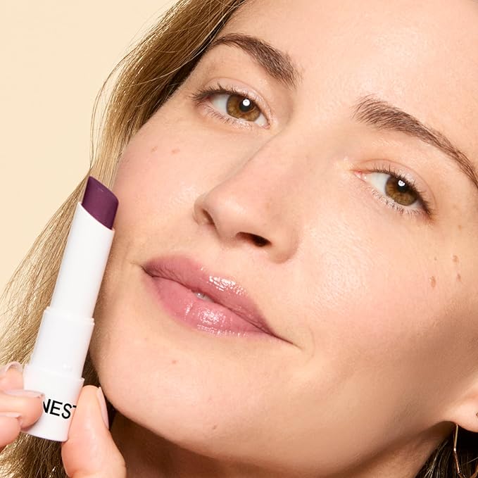 Honest Beauty Tinted Lip Balm | Antioxidant-rich Acai Extracts + Avocado Oil | EWG Certified, Vegan, Cruelty Free | Plum Drop-VivaGrace Women
