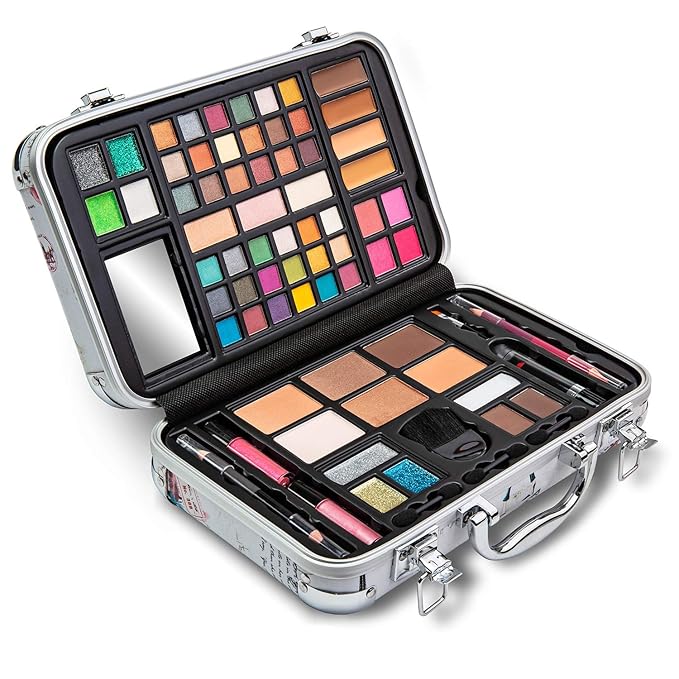 Makeup Kit Gift Set - 41 Eye Shadows, 7 Body Glitters, 1 Lip Liner Pencil, 1 Lipsticks, 4 Blushs, Eye liner pencil, 5 Concealers, 2 Lip Gloss, 5 Bronzers, Mirror-VivaGrace Women