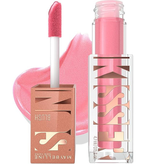 Maybelline Sunkisser Multi-Use Liquid Blush and Bronzer, Blendable, Longwear, Glowy Make Up, Blazing Blush, 1 Count-VivaGrace Women