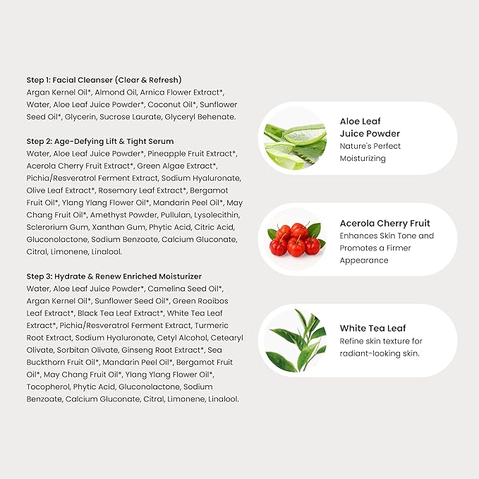 The Spa Dr. 3-Step Age-Defying Skincare System - Antiaging SkinCare Set for Women - Anti Aging Skin Care Sets for Women - Skin Care Routine: Cleanser, Age Defying Lift & Tight Serum, Moisturizer-VivaGrace Women