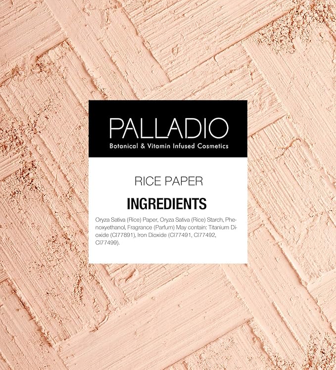 Palladio Rice Paper Facial Tissues for Oily Skin, Face Blotting Sheets Made from Natural Rice, Oil Absorbing Paper with Rice Powder, 2 Sided, Instant Results, Natural, 40 Count, Pack of 6-VivaGrace Women