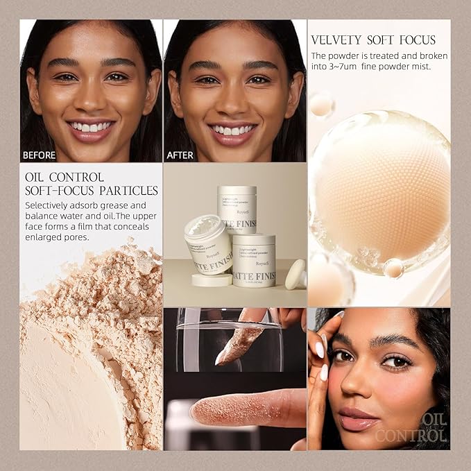 Pink Loose Setting Powder For Women, High-Definition Traceless Face Setting Powder, Oil Control Waterproof Setting Makeup, Lasting Coverage, Lightweight Fine Texture, Soft Focus Finish, 02-VivaGrace Women