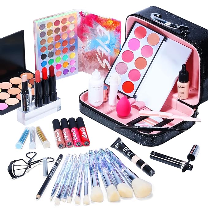 Makeup Kit For Women Full Kit,All-in-one Makeup Holiday Gift Set Include Concealer Eyeshadow Face Powder Palette Lipstick Blush - Make Up Kits For Adult Professional And Beginner With Carry Travel Bag-VivaGrace Women