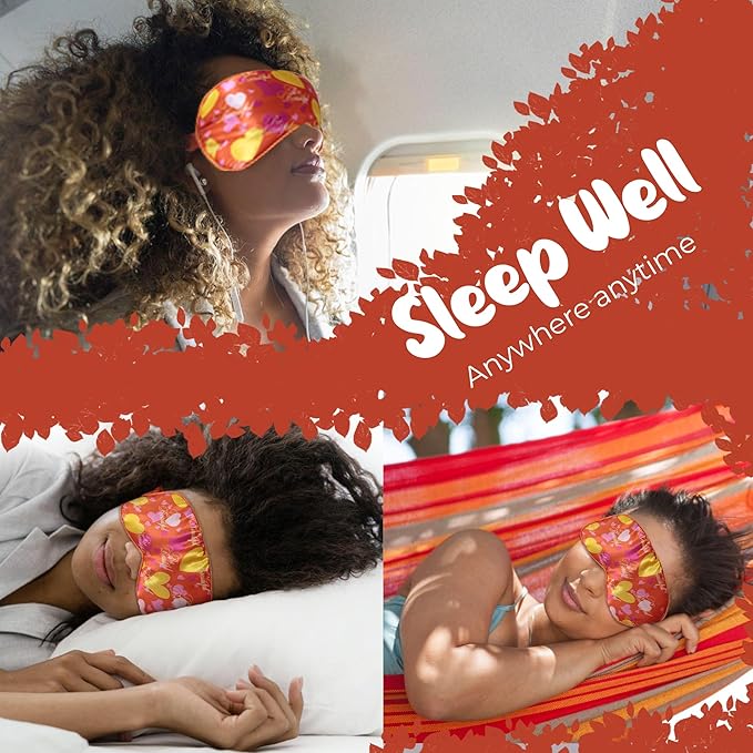 Luxury Sleep Mask – Soft, Adjustable Lightweight & Ultra Comfort-Perfect for Light Blocking Wake up Radiant-Orange-VivaGrace Women