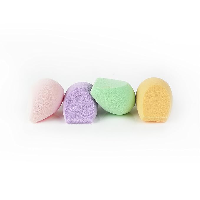 EcoTools Cruelty Free Color Perfecting Minis, Four Sponges Designed with Eco Foam Technology, a Unique Shape for Enhanced Precision, Purple, 4 Count-VivaGrace Women