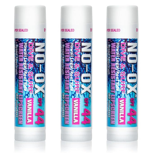 Moisturizing SPF 44 Lip Balm - Spf Lip Balm with Vitamin E | Broad Spectrum | Moisturizing | Vegan | Water Resistant Vanilla Flavor | 0.15 oz | 3 Pack-VivaGrace Women