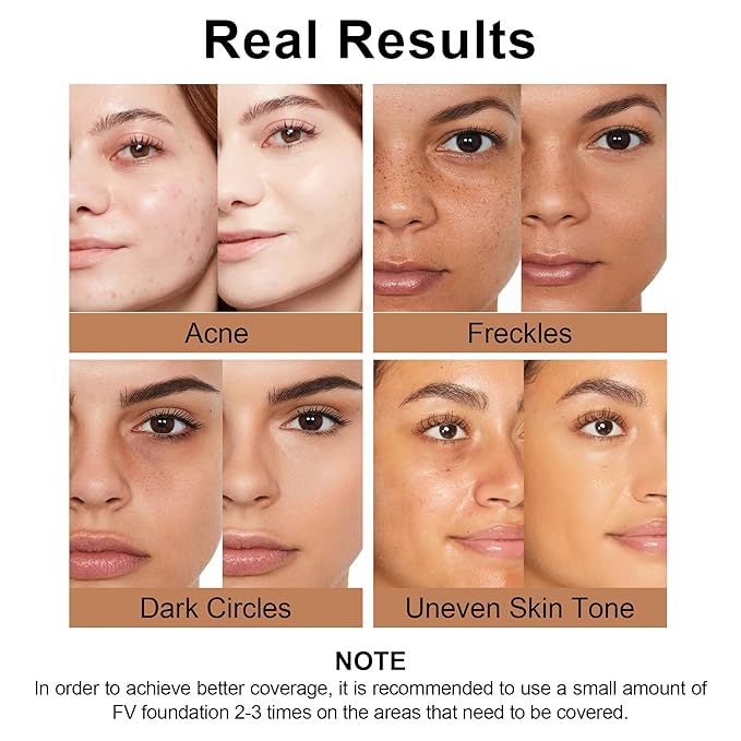 FV 2 Pack Hydrating Liquid Foundation Makeup, Waterproof & Lightweight, Natural Finish with Medium Coverage, Ideal for Dry and Normal Skin (Nourishing Toffee)-VivaGrace Women