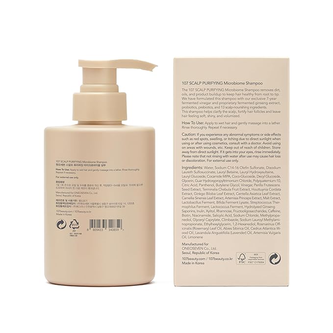 107 Clarifying Shampoo - Purifying Shampoo for Build Up, Dirt, Oil, Itchy, Dry Scalp – Fermented Vinegar & Ginseng for Refreshed & Revitalized Scalp - Paraben, Phthalate and Sulfate Free (16.9 oz)-VivaGrace Women