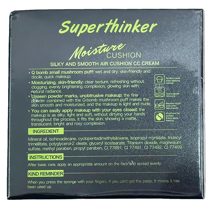 Air Cushion CC Cream Mushroom Head Cushion Foundation, BB Cream Face Makeup for Mature Skin Moisturizing Concealer Brighten Long-Lasting, Even Skin Tone for All Skin Types (Buff Beige)-VivaGrace Women