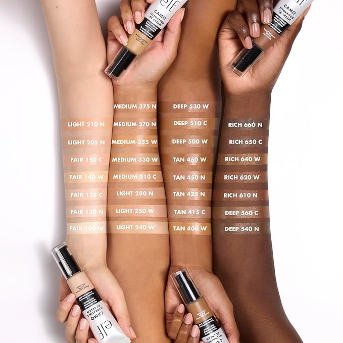 e.l.f. Hydrating Camo CC Cream, SPF 30, Color Correcting Full Coverage Foundation For A Dewy Finish, Vegan & Cruelty-Free, Fair 125 C-VivaGrace Women