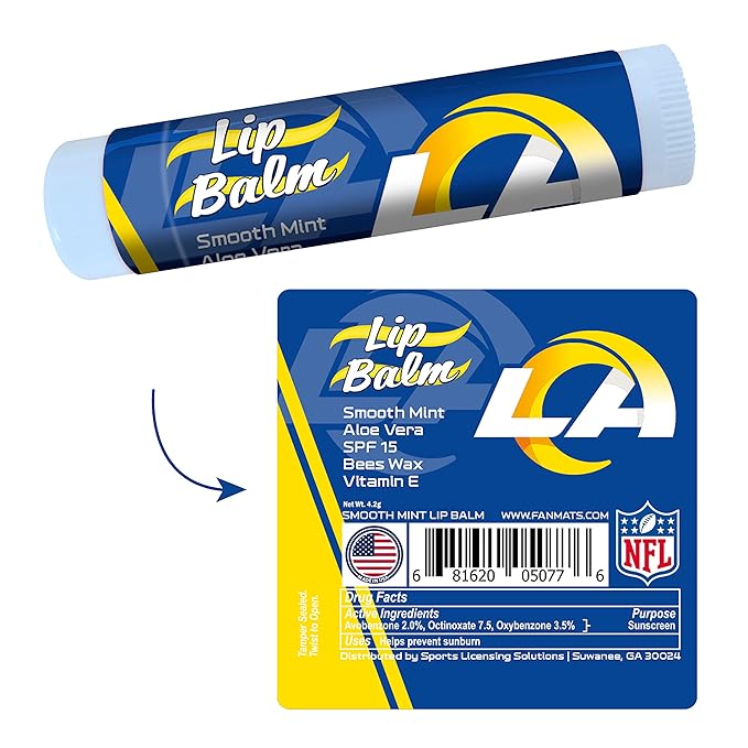 FANMATS 34693 Los Angeles Rams Smooth Mint SPF 15 Lip Balm-VivaGrace Women