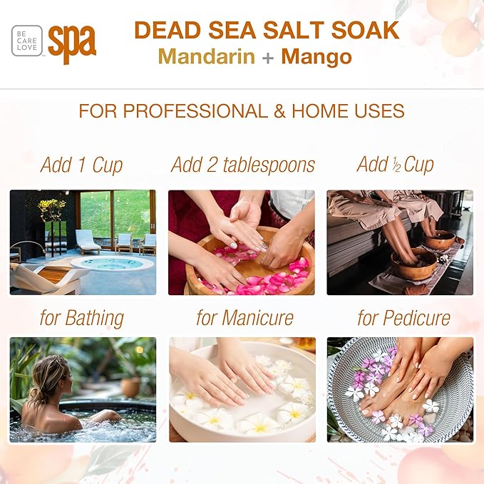 BCL SPA Dead Sea Salt Soak, Mandarin + Mango, 16 oz-VivaGrace Women