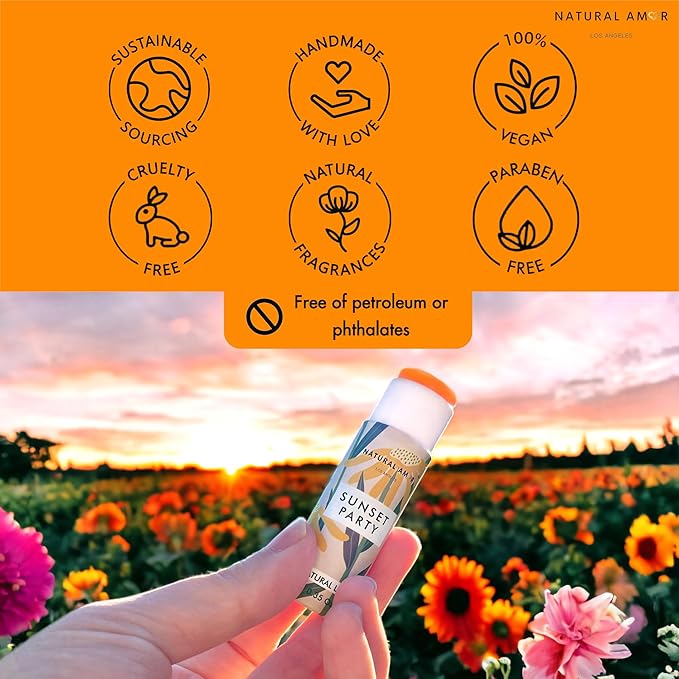 Natural Amor All Natural Lip Balm - 0.3oz Paper Tube - Handcrafted with Beeswax, Vitamin E, Essential Oil and Coconut Oil - Cruelty-Free, Citrus Scent-VivaGrace Women