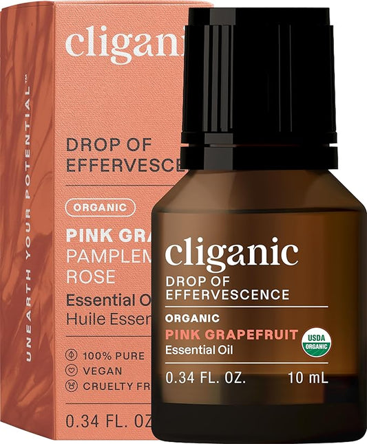 Cliganic Organic Pink Grapefruit Essential Oil, 100% Pure Natural, for Aromatherapy | Non-GMO Verified (Packaging May Vary)-VivaGrace Women