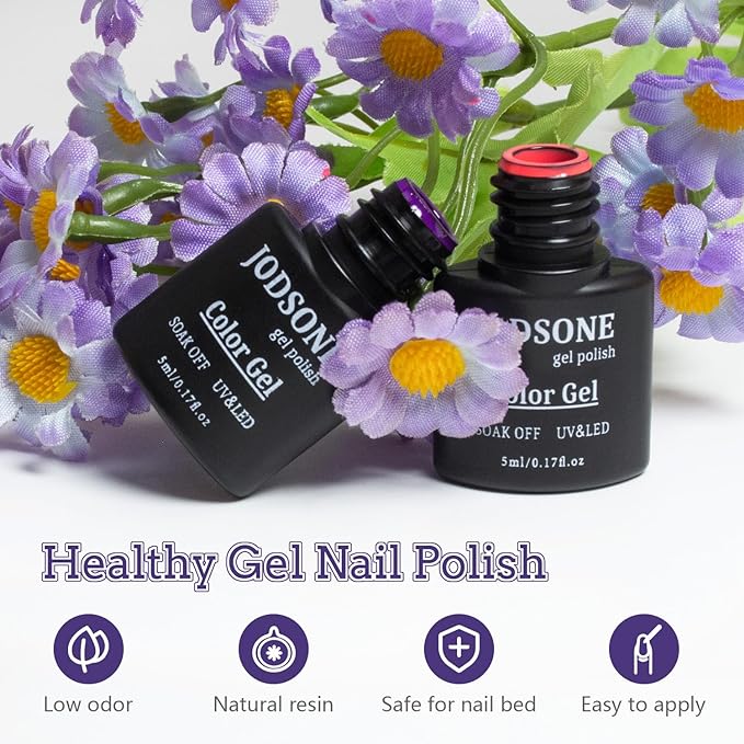 JODSONE 20 Colors Gel Nail Polish Kit with U V Light Base Top Matte Coat High Shine Vibrant Nail Gel Equipped with Manicure Tools-VivaGrace Women