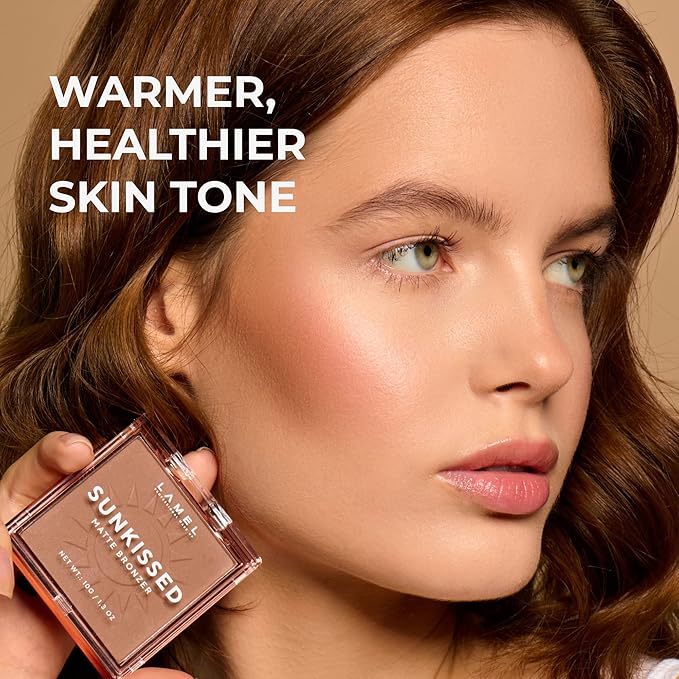 LAMEL Sunkissed Matte Bronzer Face Powder - Non-Shimmer, Long Lasting, Non-Greasy Bronzing Organic Makeup Formula - Matte Finish - Natural Tan Skin - N. 401-0.35oz.-VivaGrace Women