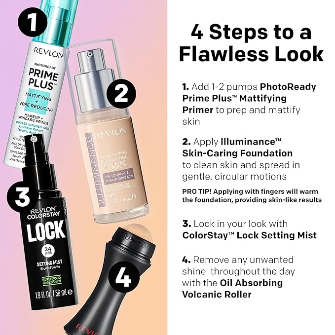 Revlon Illuminance Skin-Caring Liquid Foundation, Hyaluronic Acid, Hydrating and Nourishing Formula with Medium Coverage, 313 Light Tan (Pack of 1)-VivaGrace Women