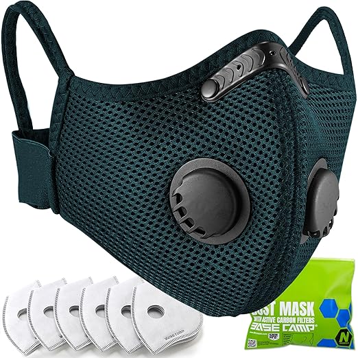 BASE CAMP Family Pack Dust Mask, Breathable Reusable Respirator Mask with 6 Activated Carbon Filters(Dark Tiber)-VivaGrace Women