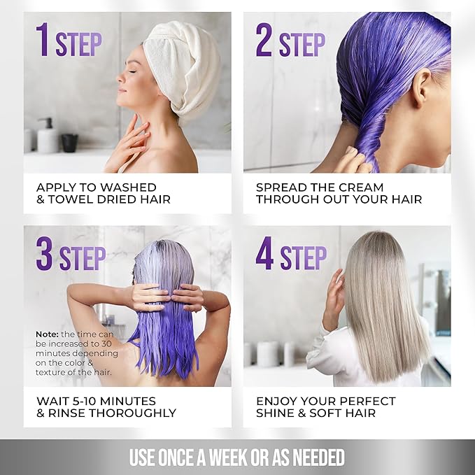 SUNATORIA New Keratin Purple Hair Mask- Blonde Hair Purple Toner - Repair & Nourishment Treatment For Bleached, Brassy Hair - Blue Hair Mask, No Yellow Tones - Deep Conditioner For Color Treated Locks-VivaGrace Women