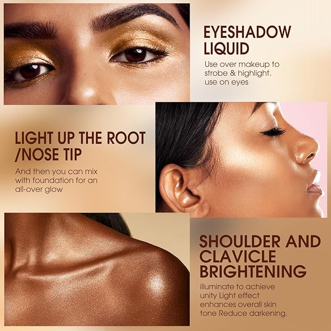 URQT Highly Pigmented Liquid Contour Highlighter - Built-in Sponge Tip Sculpted Complexion Wand Contour Non-Greasy Long Lasting Natural Weightless Buildable Highlighters Contour Contouring Bronzer (#01 ROSE QUARTZ)-VivaGrace Women