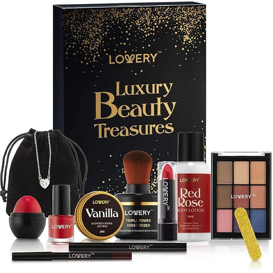 Birthday Gifts for Her, Beauty Treasures 12 Day Makeup Gift Set - Birthday Gift Box With Women's Skincare and Makeup Surprises - Gifts for Women with Unique Surprises-VivaGrace Women