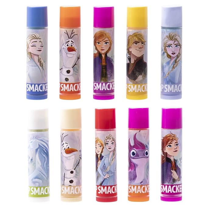 Lip Smacker Disney Frozen 2 Party Pack - 10 Moisturizing Lip Balms, Clear Matte, Hydrating & Protecting - Cruelty-Free- Frozen 2-VivaGrace Women