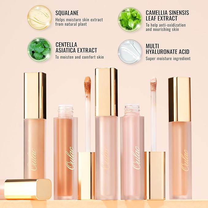 Oulac Concealer Full Coverage, Concealer Stick for Dark Circles, Hydrating Concealer Infused with Hyaluronic Acid, Lightweight, Long Lasting, Vegan Concealer 3.8ml, Shade: C2 Ivory-VivaGrace Women