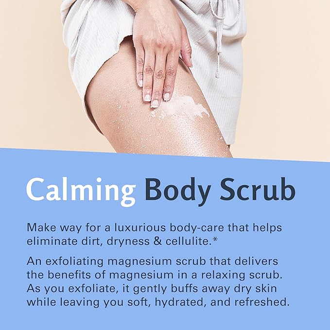 Magnesium Body Scrub for Sore Muscles, Exfoliation, Relaxation and Deep Hydration | Calming & Moisturizing Mineral-Rich Dead Sea Salt Formula With Collagen, Stem Cell & Shea Butter, 16 OZ (453 G)-VivaGrace Women