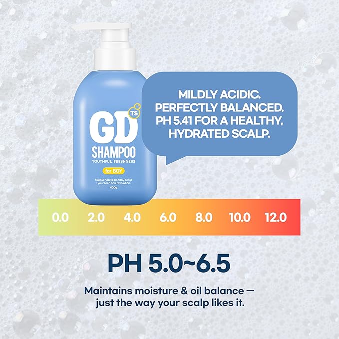 TS GD Shampoo for Boys | Korean Teen Shampoo with Upgraded Probiotics | Anti-Dandruff & Itchy Scalp Relief | Blue Fresh Allergy-Free Fragrance | Sulfate-Free (13.5 fl oz, 400ml)-VivaGrace Women