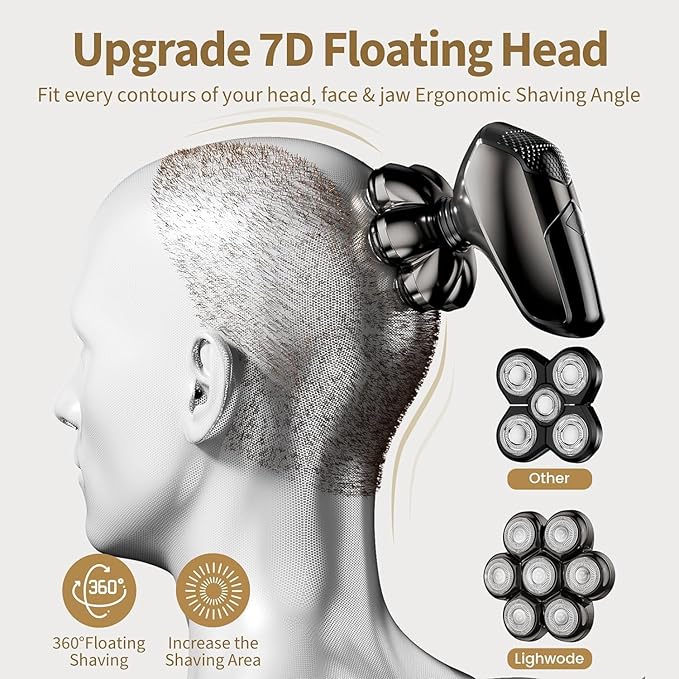 Head Shavers for Bald Men: 5-in-1 Electric Razor - IPX7 Waterproof Shaving Grooming Kit for Balder - Turbo Speed & Precision Blades