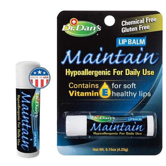 Dr. Dan's Maintain Lip Balm - Perfect for Cortibalm Aftercare, Mild Ingredients & Beeswax, Vitamin E Enriched for Moisturizing Dry Lips, Ensures Smooth, Soft Feel, 1 Pack-VivaGrace Women