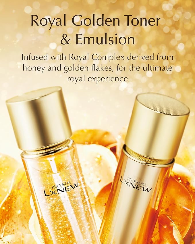 ISA KNOX LXNEW Royal Golden Skincare Gift Set (11.4fl oz) - Luxury Gift Set for Rejuvenation and Youthful Radiance. Korean Skincare by LG Beauty. Royal Peptides & Jelly, Niacinamide,-VivaGrace Women