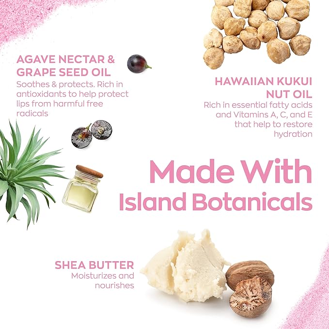 Hanalei Hydrating Lip Treatment Balm – Cruelty-Free, Paraben-Free Moisturizer for Severely Dry, Chapped Lips – Kukui Oil, Shea Butter & Grapeseed Oil –Rose Tint, Travel-Size 3-Pack (5g X 3)-VivaGrace Women