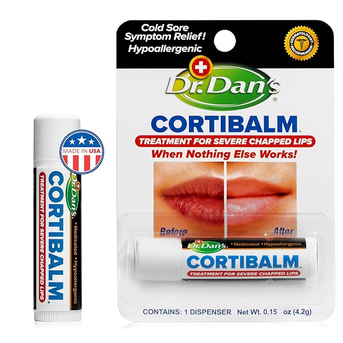 Dr. Dan's Cortibalm - 1 Pack - for Dry Cracked Lips - Healing Lip Balm for Severely Chapped Lips - Designed for Men, Women and Children…-VivaGrace Women