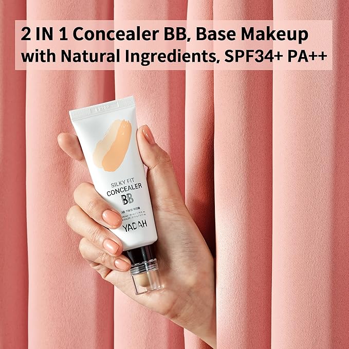 YADAH Silky Fit Concealer BB Cream (23 Natural Beige, 1.18fl oz) - 2-in-1 Korean Makeup for Flawless Skin, Tinted Moisturizer for Blemish Cover. Long-Lasting, All-Day Wear.-VivaGrace Women