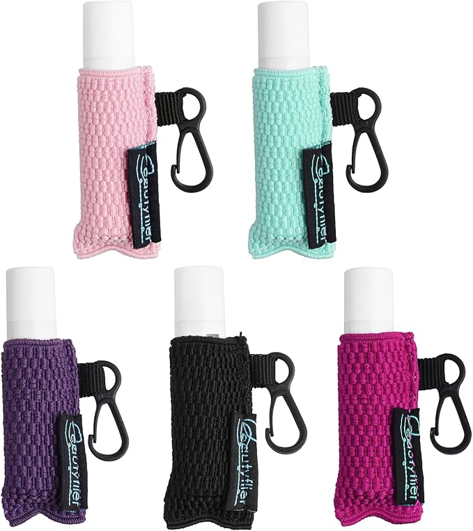 Beautyflier Cute Elastic Lip Balm Holder Keychain, Lipstick Sleeve Chapstick Sleeve Holder for Burts Bees Chapstick-VivaGrace Women